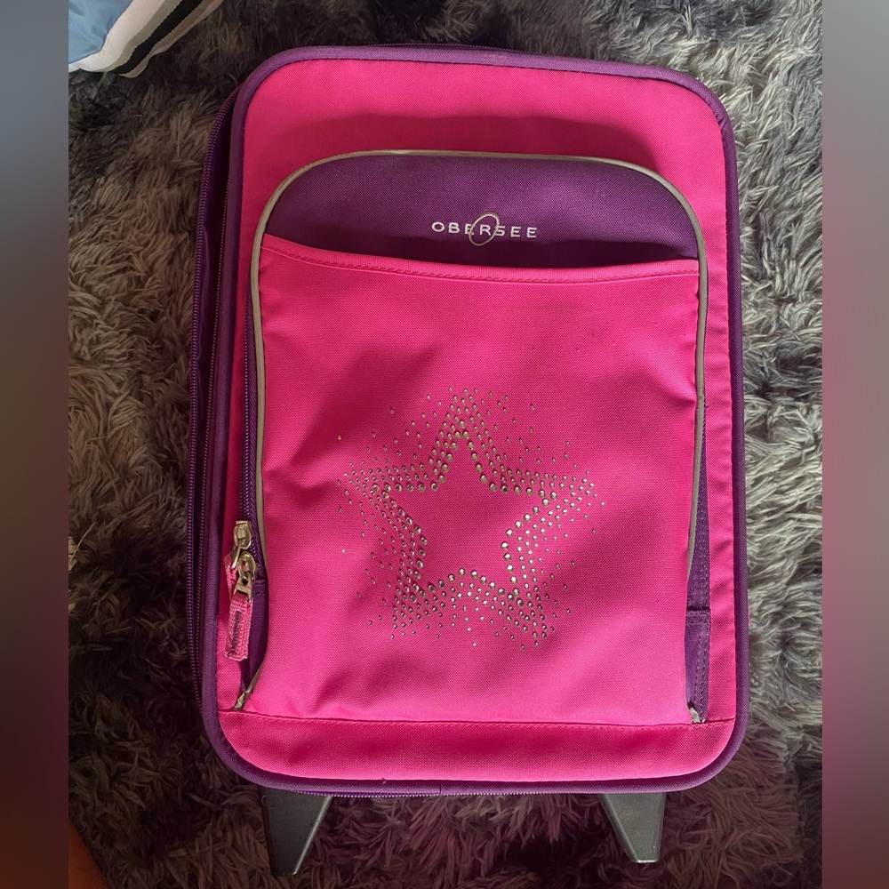 Obersee pink and Purple kids luggage
